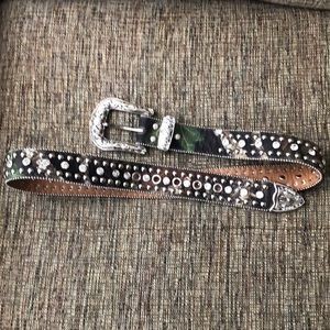 Camouflage belt w/ rhinestones